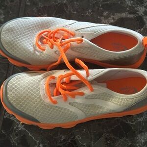 Easy Spirit White and Bright Orange Sneakers